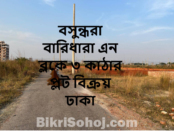 বসুন্ধরা বারিধারা এন ব্লকে ৩ কাঠার প্লট বিক্রয় ঢাকা,